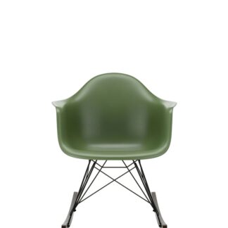 Vitra Eames Plastic Armchair RAR avec coussin d’assise – chromé – bleu foncé/ivoire – Érable jaune – forest