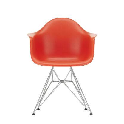 Vitra DAR Eames Plastic Armchair – poppy red – chromé