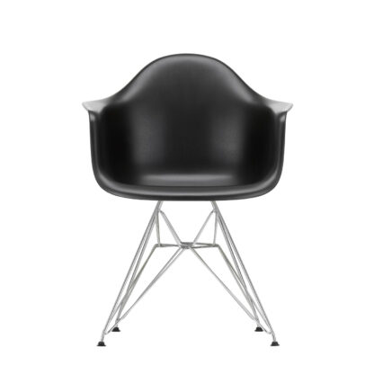 Vitra DAR Eames Plastic Armchair – noir foncé – chromé