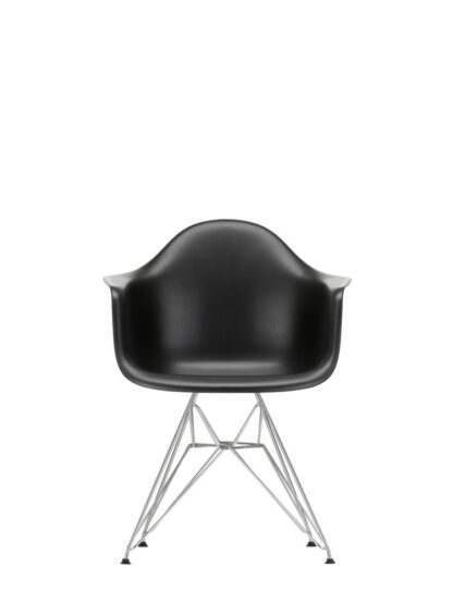 Vitra DAR avec assise rembourrée – 46 cm nouvelle hauteur (standard) – noir foncé – Hopsak – rouge/cognac