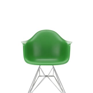 Vitra DAR avec assise rembourrée – 46 cm nouvelle hauteur (standard) – vert – Hopsak – rouge/cognac