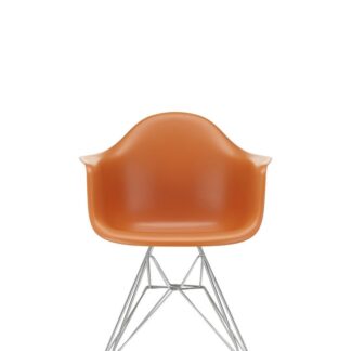 Vitra DAR avec assise rembourrée – rusty orange – Hopsak – gris foncé – 46 cm nouvelle hauteur (standard)