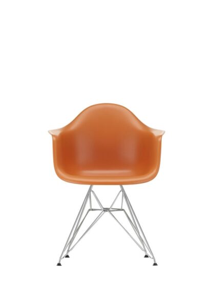 Vitra DAR avec assise rembourrée – rusty orange – Hopsak – rouge/cognac – 46 cm nouvelle hauteur (standard)