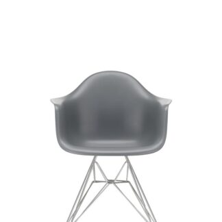 Vitra DAR avec assise rembourrée – granite grey – Hopsak – rouge/cognac – 46 cm nouvelle hauteur (standard)