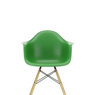 Vitra DAW avec assise rembourrée – vert – érable jaune – Hopsak – rouge/cognac