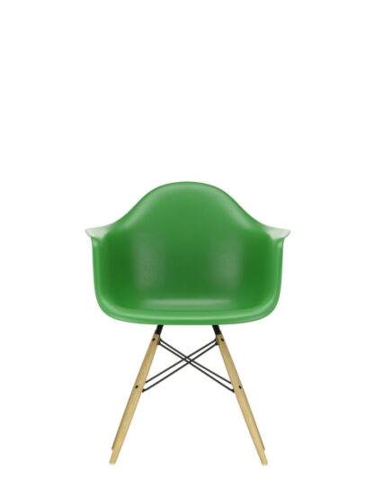 Vitra DAW avec assise rembourrée – vert – Frêne couleur miel – Hopsak – gris foncé