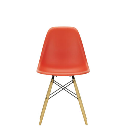 Vitra DSW Eames Plastic Sidechair – poppy red – érable jaune