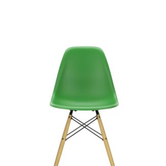 Vitra DSW avec assise rembourrée – vert – Frêne couleur miel – Hopsak – noir