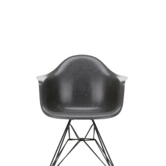 Vitra Chaise Eames en fibre de verre DAR – Elephant Hide Grey – noir basique enduit de poudre