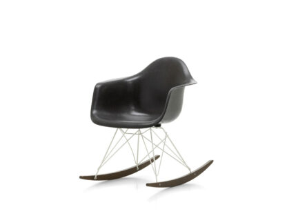 Vitra Chaise Eames en fibre de verre RAR – Elephant Hide Grey – noir basique enduit de poudre – Érable foncé