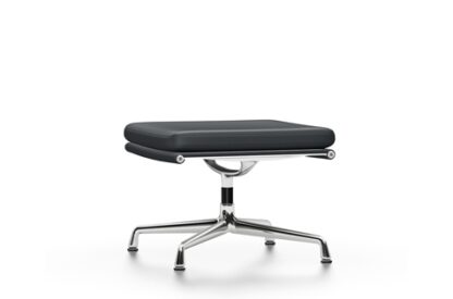 Vitra Chaise en Aluminium – Soft Pad – EA 223 – Tabouret – chromé – Cuir asphalte
