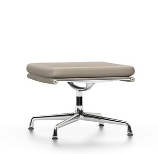 Vitra Chaise en Aluminium – Soft Pad – EA 223 – Tabouret – chromé – Cuir sable
