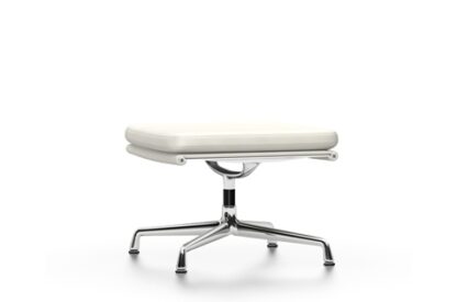 Vitra Chaise en Aluminium – Soft Pad – EA 223 – Tabouret – poli – Cuir neige