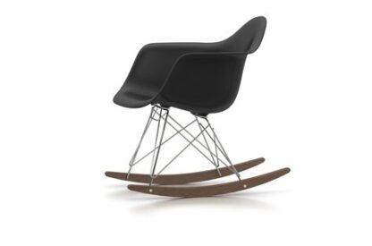 Vitra Eames Plastic Armchair RAR avec coussin d’assise – gris foncé – Érable foncé – poppy red – chromé