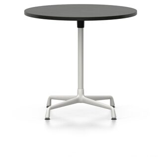 Vitra Table Eames Contract ronde – chêne foncé – Stabilisateur et colonne avec revêtement en poudre blanc – Ø 80 cm