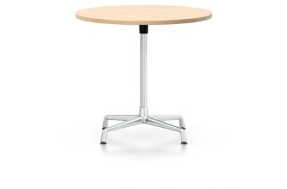 Vitra Table Eames Contract ronde – chêne clair – Stabilisateur et colonne chromés – Ø 70 cm