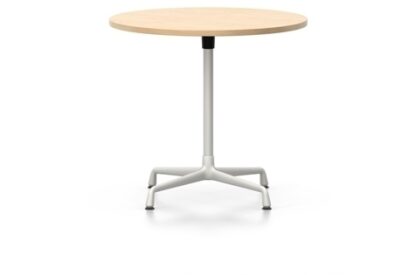 Vitra Table Eames Contract ronde – chêne clair – Stabilisateur et colonne avec revêtement en poudre blanc – Ø 80 cm
