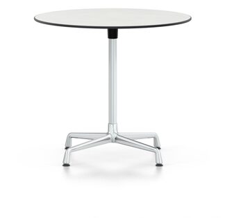 Vitra Table Eames Contract ronde – Noyau: matériau blanc – Stabilisateur et colonne chromés – Ø 70 cm
