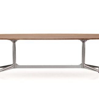 Vitra Eames Segmented Table Dining Bootsform – Noyer américain massif, huilé – chrome brillant – 220 cm