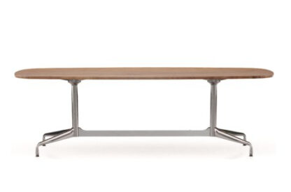Vitra Eames Segmented Table Dining Bootsform – Noyer américain massif, huilé – chrome brillant – 220 cm