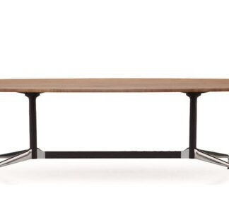 Vitra Eames Segmented Table Dining Bootsform – Noyer américain massif, huilé – Stabilisateur chromé, colonne revêtu par poudrage noir basic – 240 cm