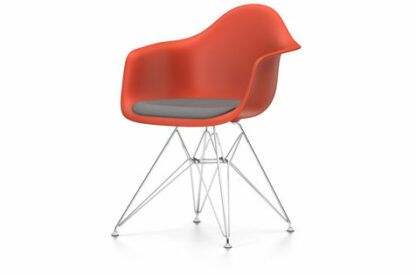 Vitra DAR avec assise rembourrée – poppy red – Hopsak – gris foncé – 46 cm nouvelle hauteur (standard)