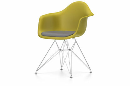 Vitra DAR avec assise rembourrée – moutarde – Hopsak – noir – 46 cm nouvelle hauteur (standard)