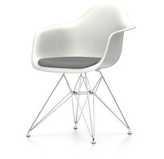 Vitra DAR avec assise rembourrée – blanc – Hopsak – gris foncé – 46 cm nouvelle hauteur (standard)