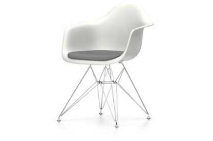Vitra DAR avec assise rembourrée – blanc – Hopsak – gris foncé – 46 cm nouvelle hauteur (standard)
