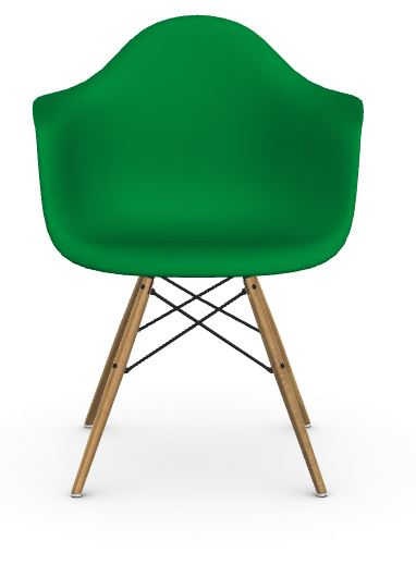 Vitra DAW Eames Plastic Armchair – vert – Frêne couleur miel