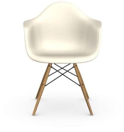 Vitra DAW Eames Plastic Armchair – pebble – Frêne couleur miel