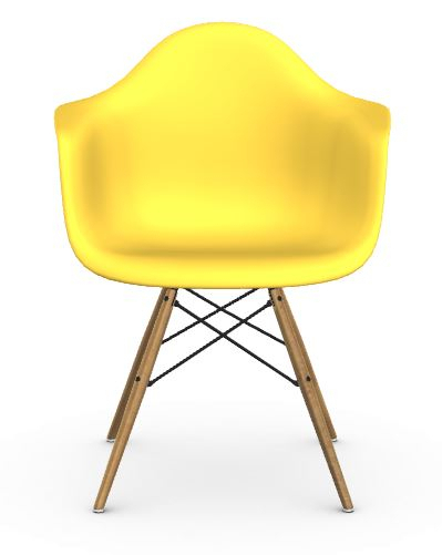 Vitra DAW Eames Plastic Armchair – sunlight – Frêne couleur miel