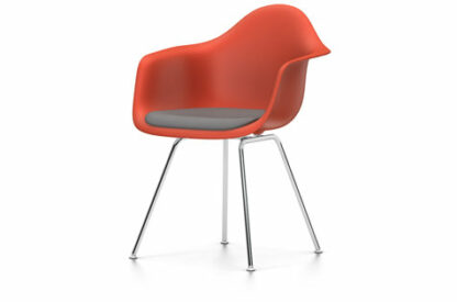 Vitra DAX avec assise rembourrée – poppy red – Hopsak – gris foncé