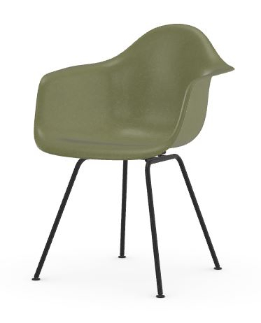 Vitra Chaise Eames en fibre de verre DAX – Sea Foam Green – noir