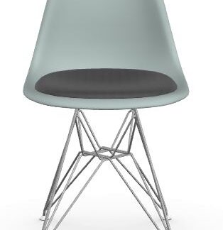 Vitra DSR avec assise rembourrée – light grey – chrome brillant – Hopsak – gris foncé