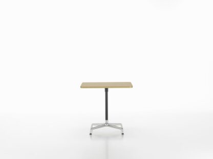 Vitra Table Eames Contract carré – chêne clair – Stabilisateur et colonne avec revêtement en poudre noir foncé (convient pour l’utilisation à l’extérieur)