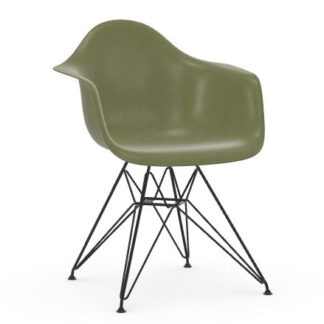Vitra Chaise Eames en fibre de verre DAR – Sea Foam Green – noir basique enduit de poudre