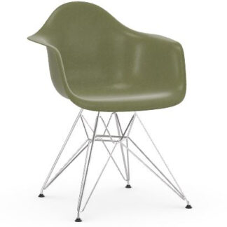 Vitra Chaise Eames en fibre de verre DAR – Sea Foam Green – chrome brillant