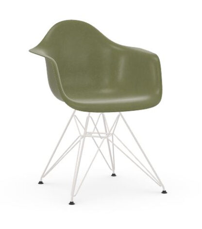 Vitra Chaise Eames en fibre de verre DAR – Sea Foam Green – blanc