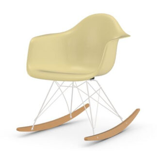 Vitra Chaise Eames en fibre de verre RAR – Parchment – blanc – Érable jaune