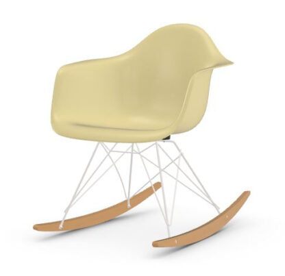 Vitra Chaise Eames en fibre de verre RAR – Parchment – blanc – Érable jaune