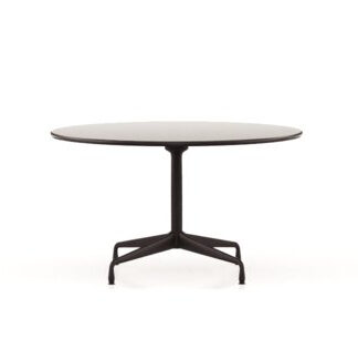 Vitra Table Dining Eames Segmented ronde Ø130 cm – HPL blanc, bord en plastique noir (utilisable à l’extérieur) – noir profond