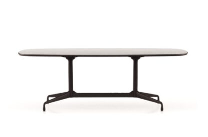 Vitra Eames Segmented Table Dining Bootsform – HPL blanc, bord en plastique noir (utilisable à l’extérieur) – noir profond – 220 cm
