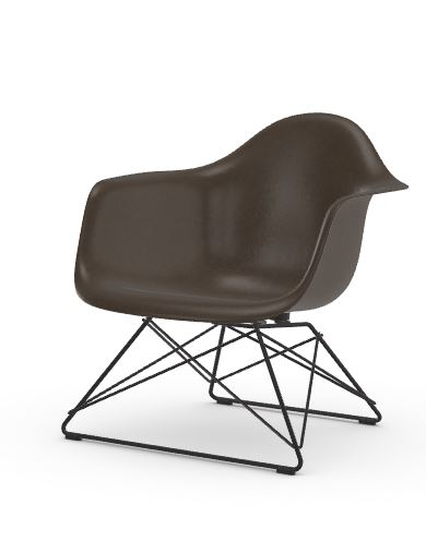 Vitra Chaise Eames en fibre de verre LAR – Elephant Hide Grey – noir basique enduit de poudre