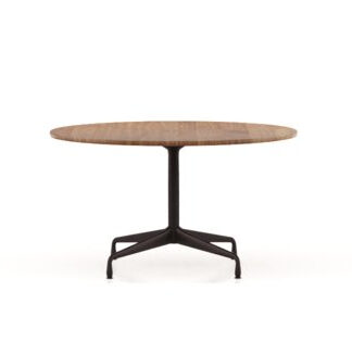 Vitra Table Dining Eames Segmented ronde Ø130 cm – Noyer américain massif, huilé – noir profond
