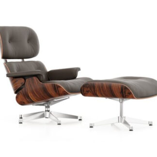 Vitra Lounge Chair & Ottoman – poli – Cuir premium F marron – Santos Palisander – dimensions nouvelles – 89 cm