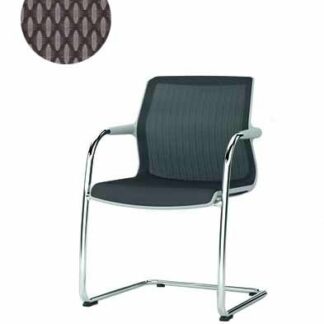Vitra Chaise cantilever Unix Chair – Diamond Mesh marron – gris clair