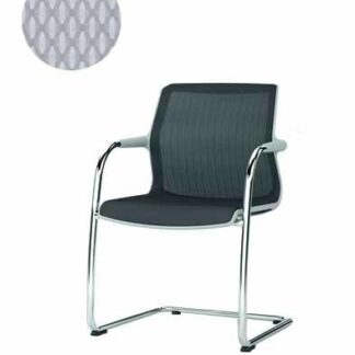 Vitra Chaise cantilever Unix Chair – Diamond Mesh 79 ice grey – gris clair