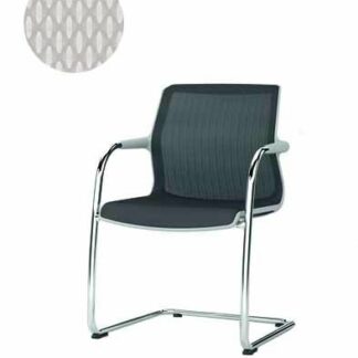 Vitra Chaise cantilever Unix Chair – Diamond Mesh soft grey – gris clair