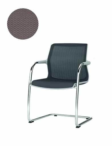 Vitra Chaise cantilever Unix Chair – Silk Mesh marron – gris clair